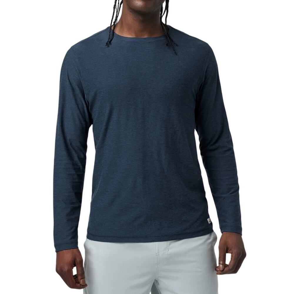 Vuori Men's Long Sleeve Strato Tech Tee Navy Heather Size Large V178